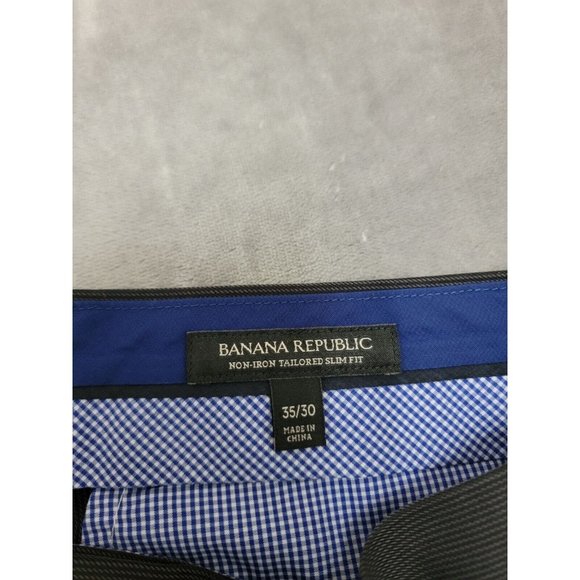 Banana Republic Pants Mens 36x28 Dark‎ Gray Non Iron Tailored Slim Fit - Picture 4 of 7
